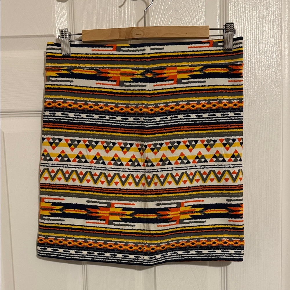 Forever 21 Tribal Patterned Stretchy Mini Skirt - Large